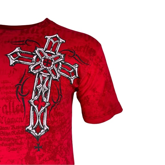 Archaic by Affliction Men's T-Shirt Wing Man Biker Cross Y2K S-5XL - Picture 5 of 8